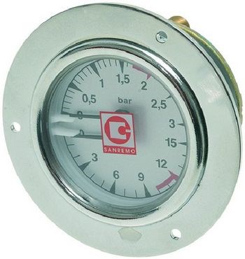 Манометр SANREMO d60мм 2х шкала 0-3бар/0-15бар 1/8"