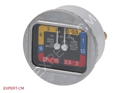 Манометр GRIMAC d63мм 2х шкала 0-2,5бар/0-15бар, 1/8"
