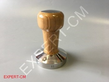 Темпер для кави коричневий (дерево) із вставкою d58мм EXPERT-CM