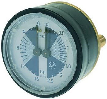 Манометр CASADIO/CIMBALI d62мм 2х шкала 0-2,5бар/0-16бар, 1/8"