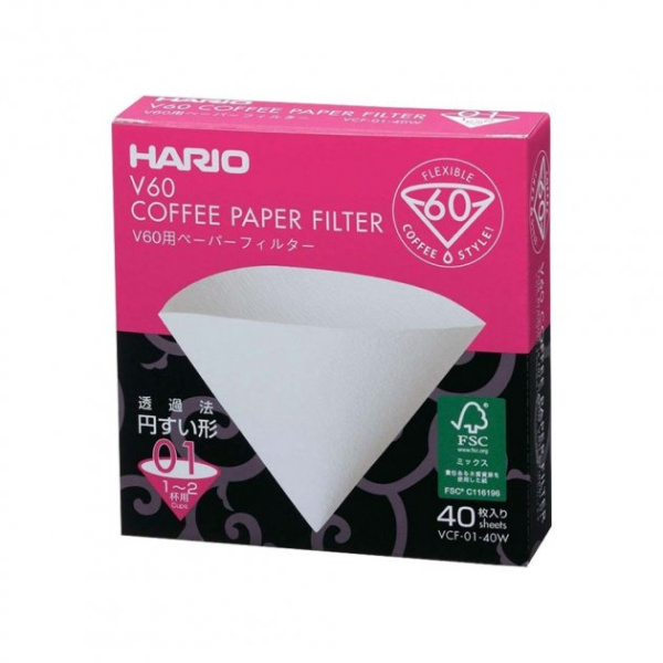 Фільтри HARIO на 1-2 чашки 40шт